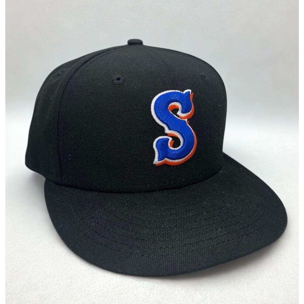 Syracuse Mets New Era 59FIFTY On-Field Alternate Fitted Hat 7 1/8 Black MiLB - Picture 4 of 8